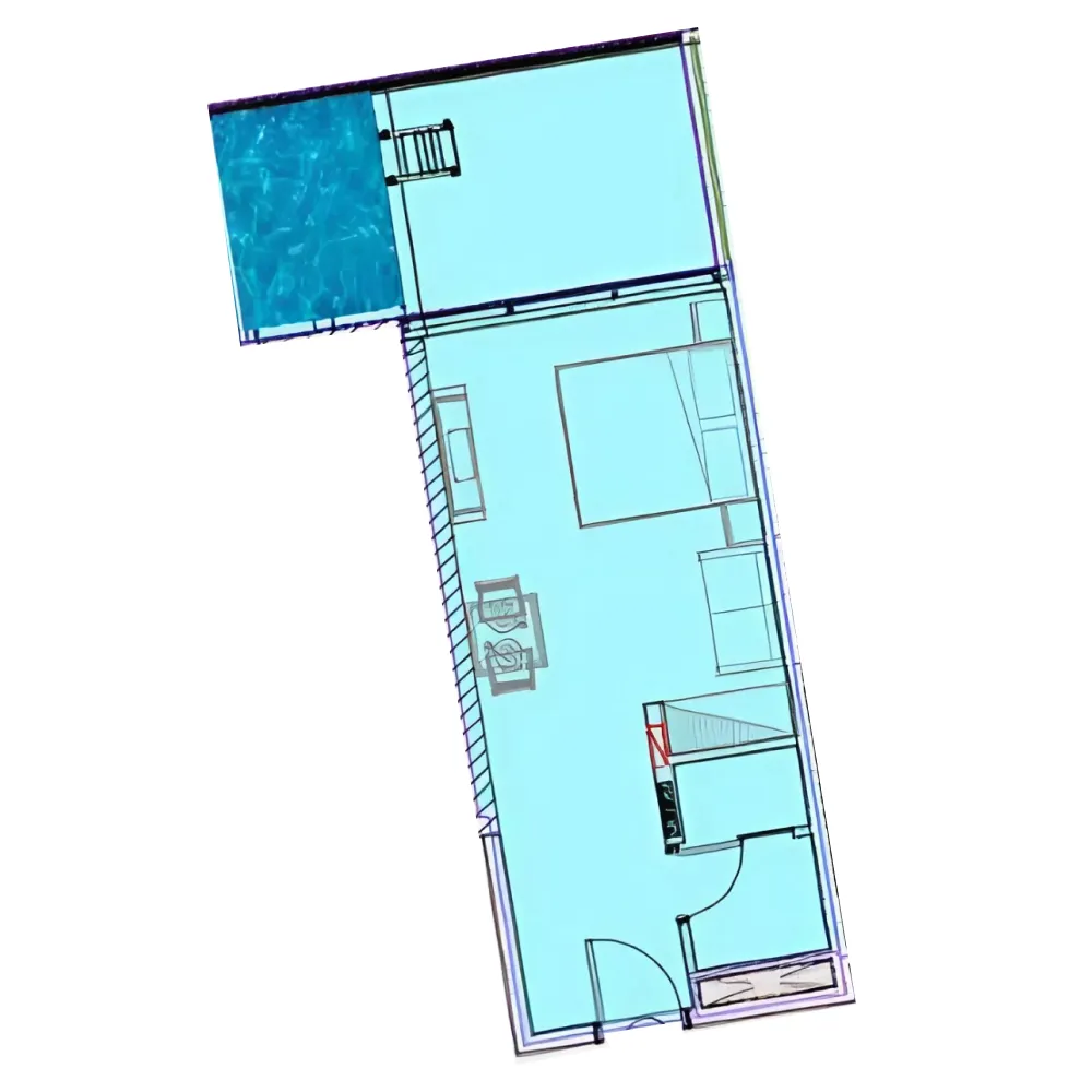 Samana Golf Views — Studio floor plan
