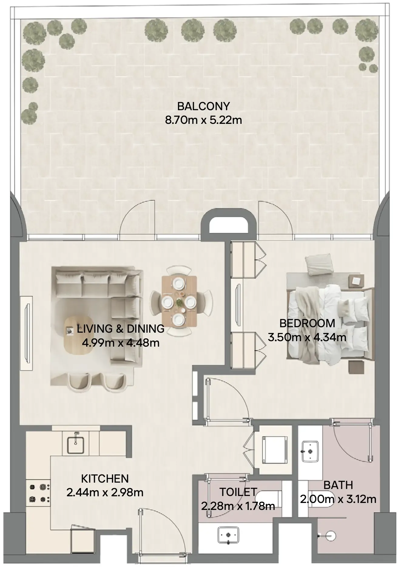 1 bed
