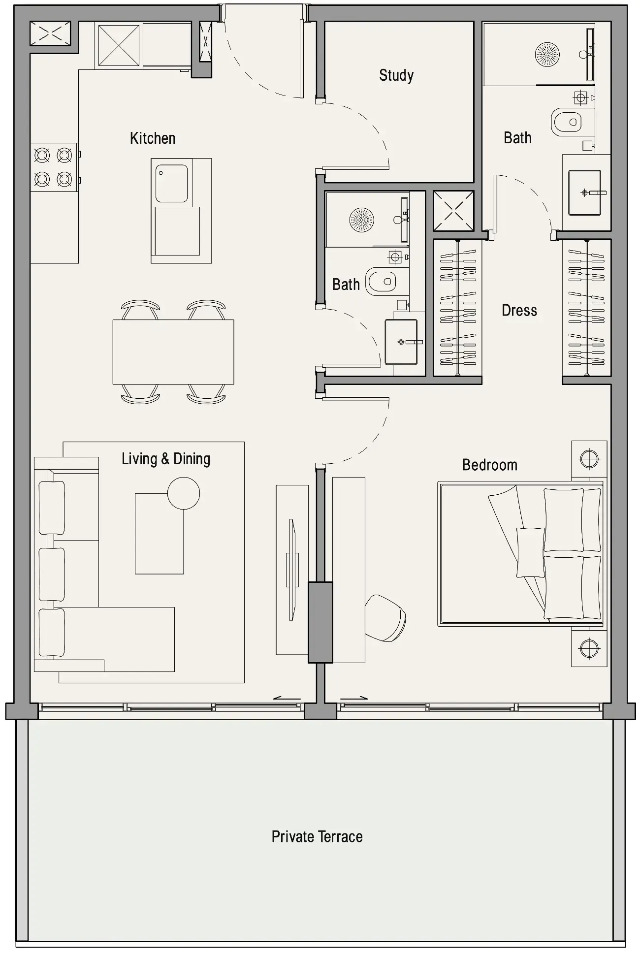 1 bed
