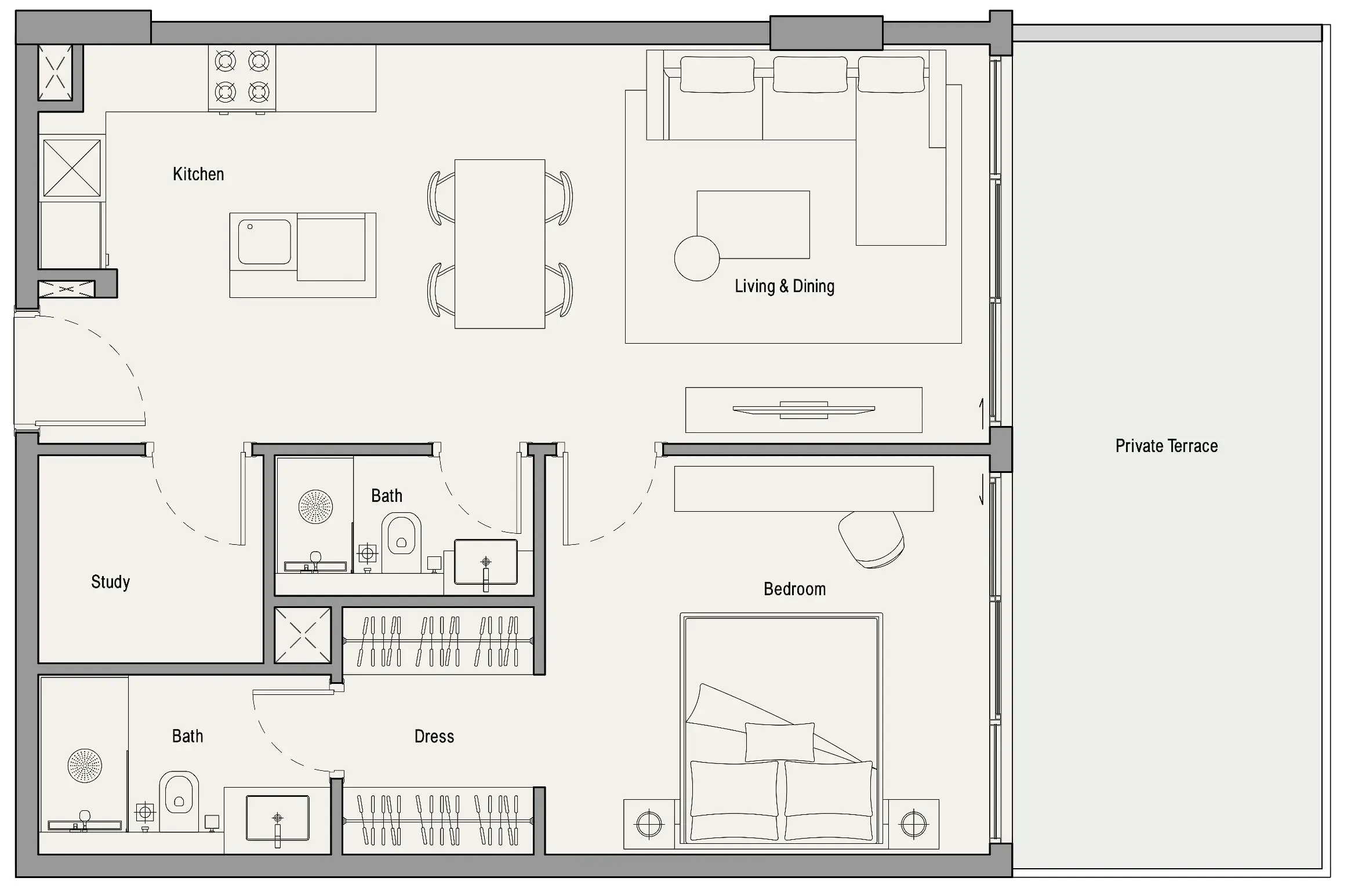 1 bed