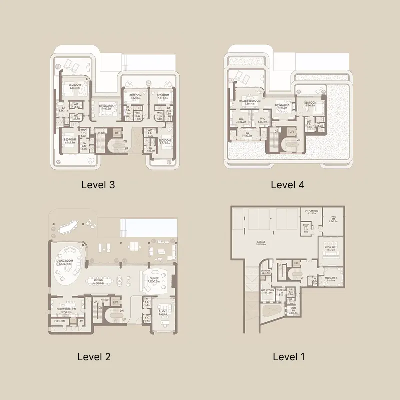 7-bedroom villa floor plan