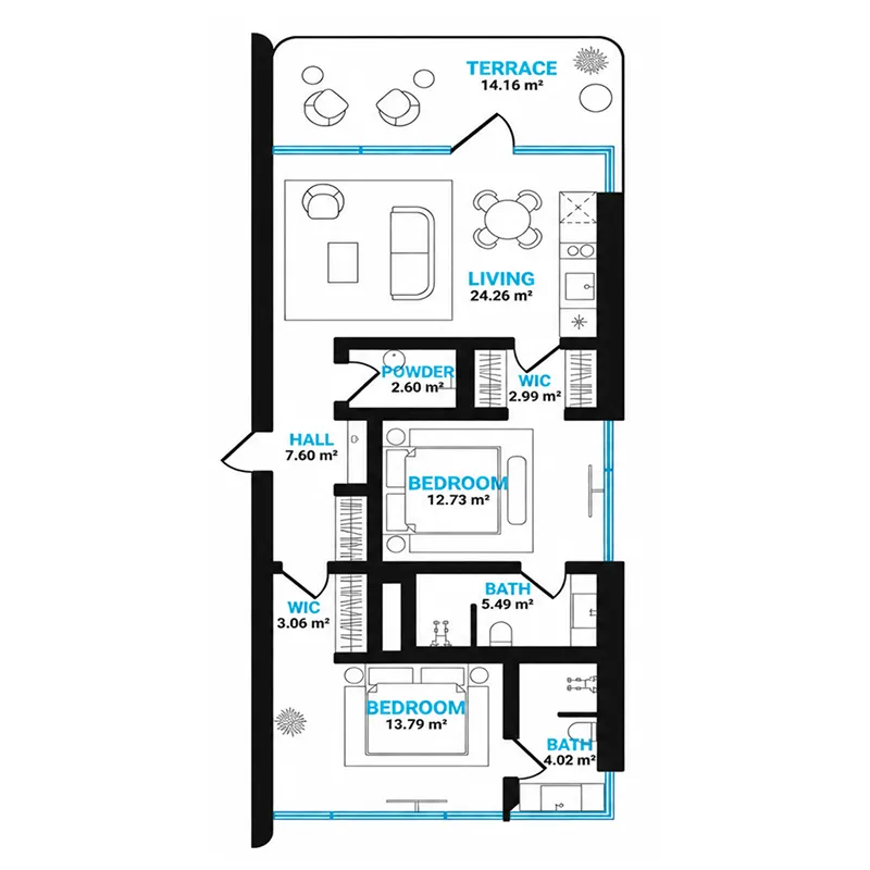 2BR Layout