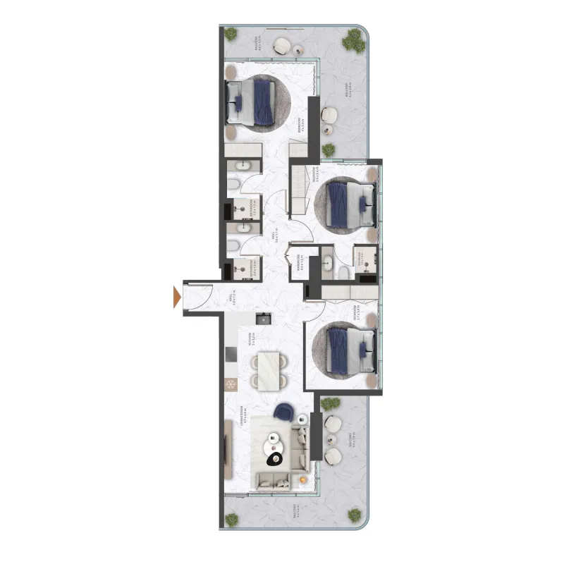 3 bedrooms floor plan