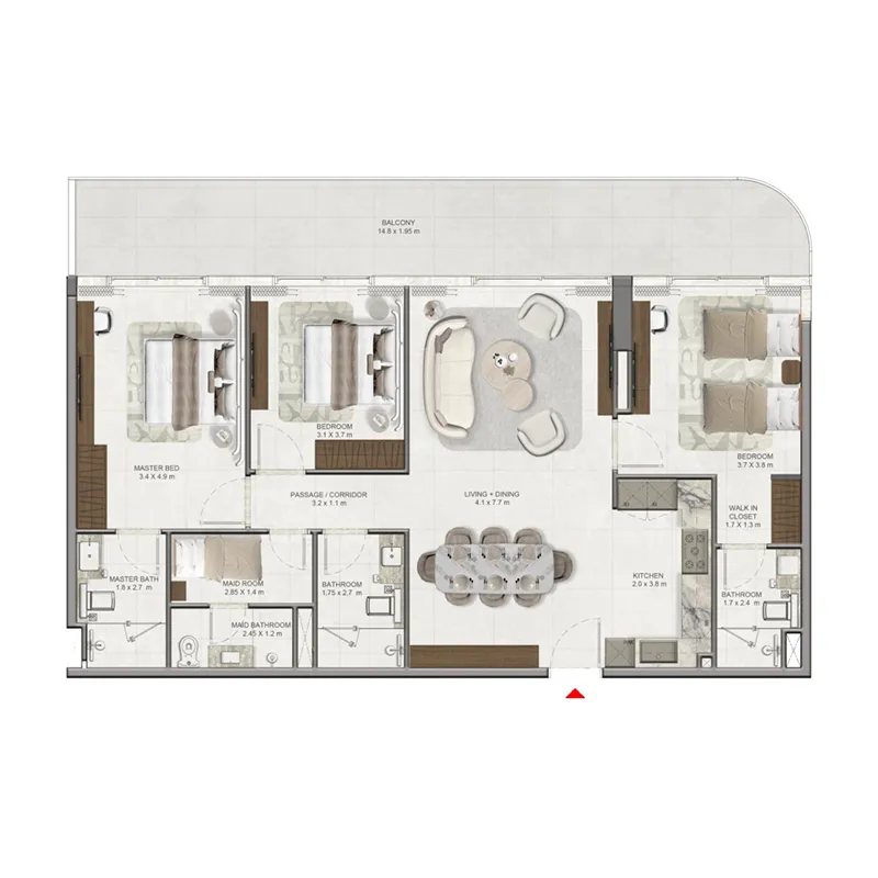 3 bedrooms floor plan