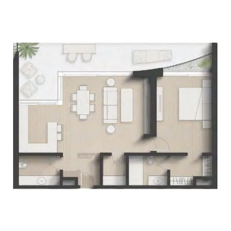 1 bedroom floor plan
