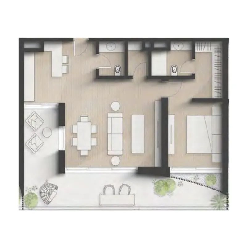 1 bed