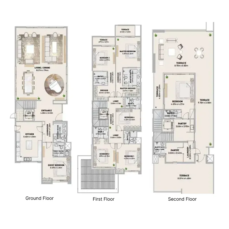 7-bedroom villa floor plan