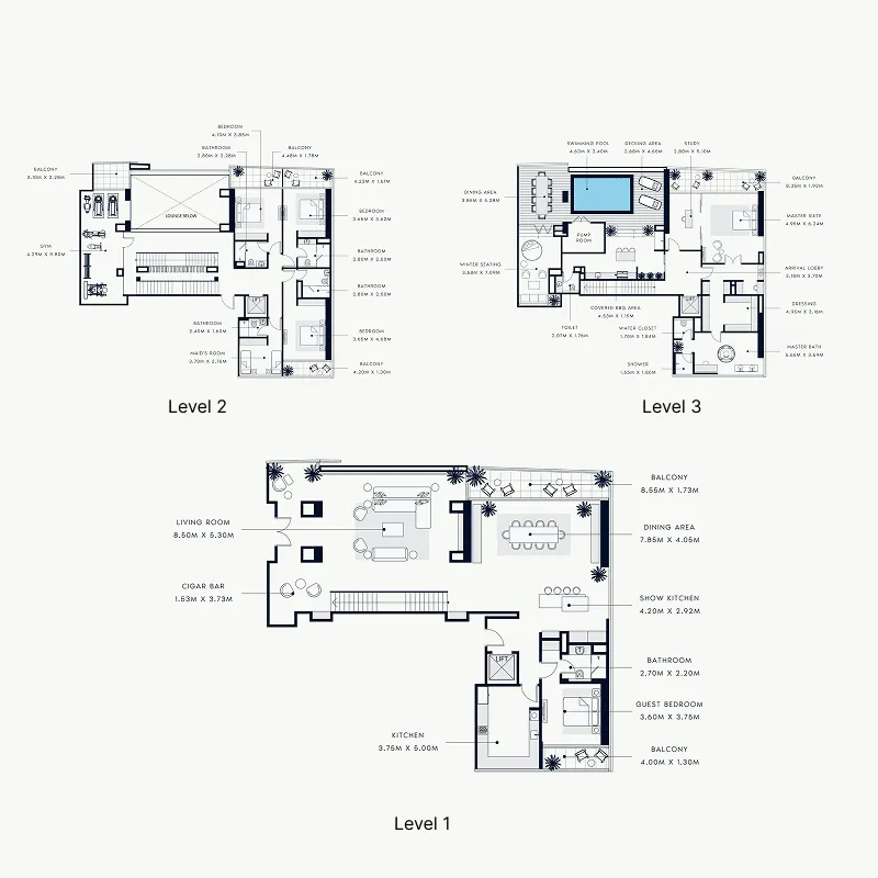 5 bedrooms floor plan