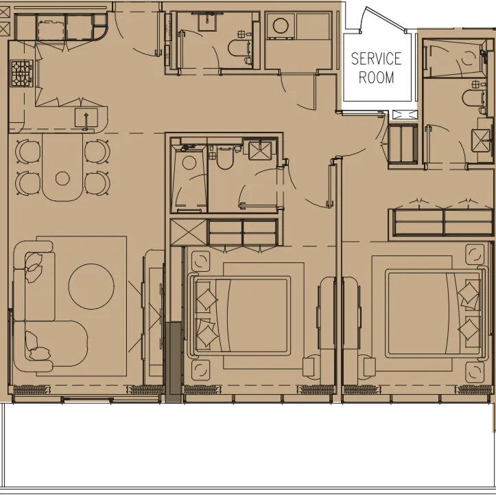 Imtiaz Development Pearl House IV 2BR floor plan