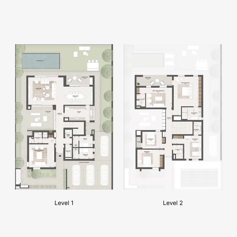 6-bedroom villa floor plan