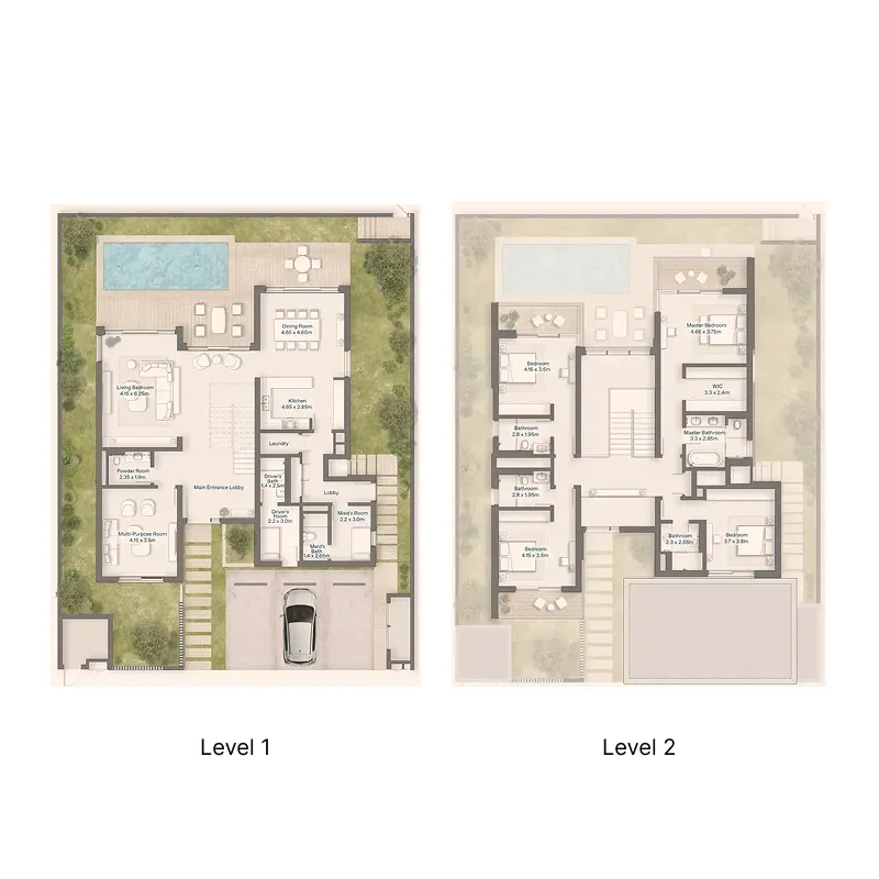 4-bedroom villa floor plan