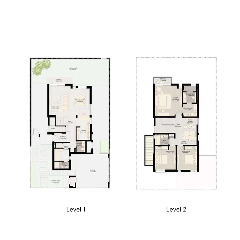 3-bedroom villa floor plan