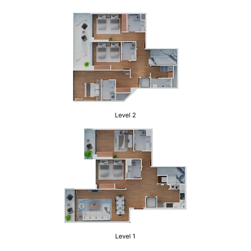 5 bedrooms floor plan