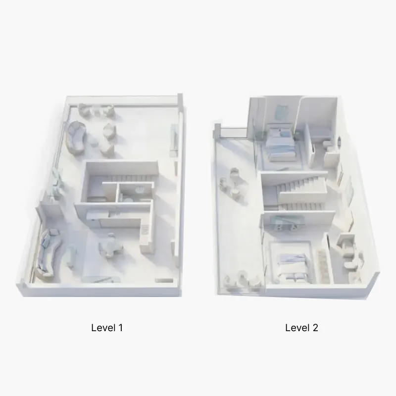 2 bedrooms floor plan