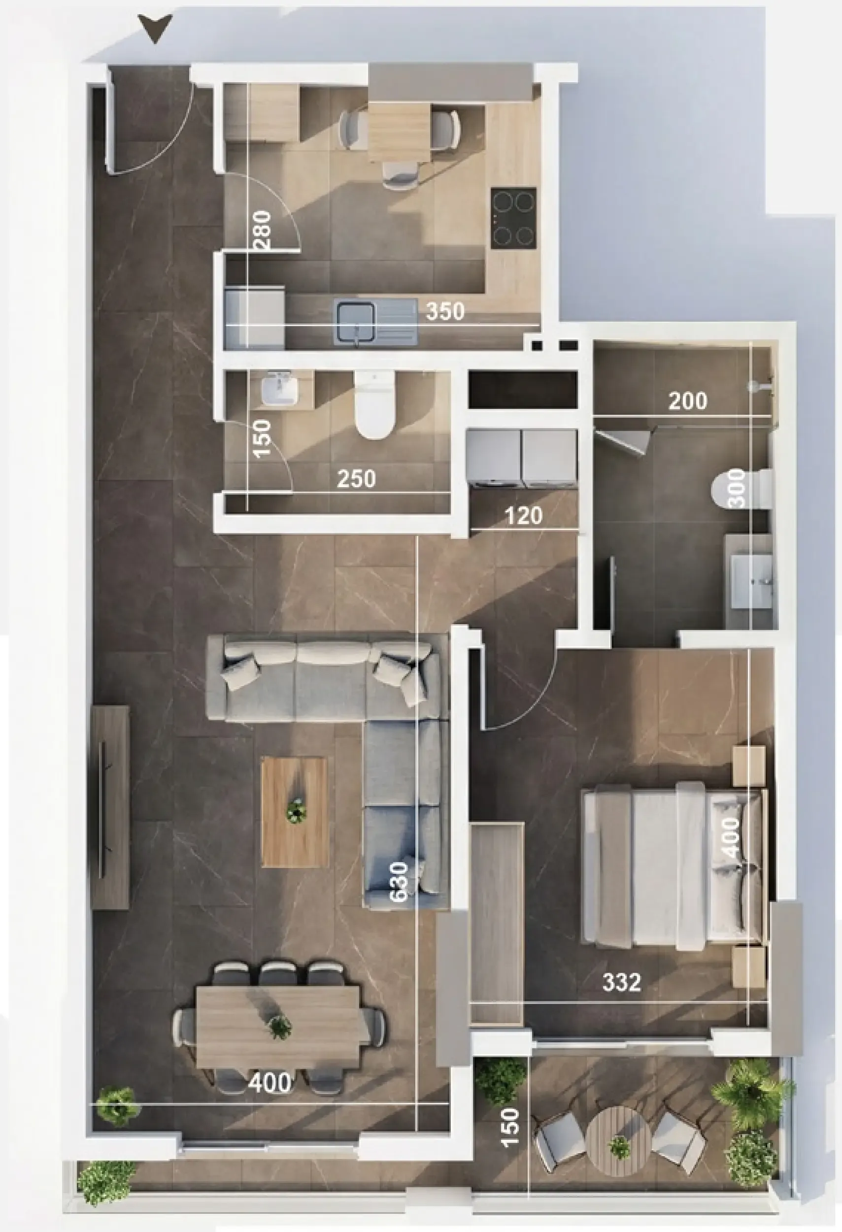 1 bed