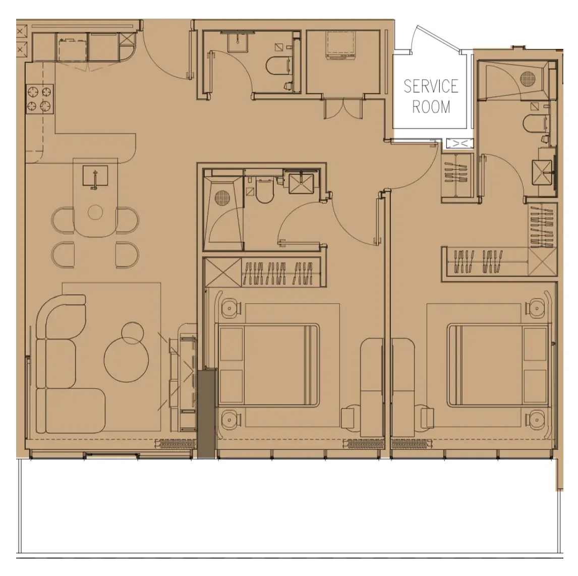 Imtiaz Development Pearl House IV 2BR floor plan