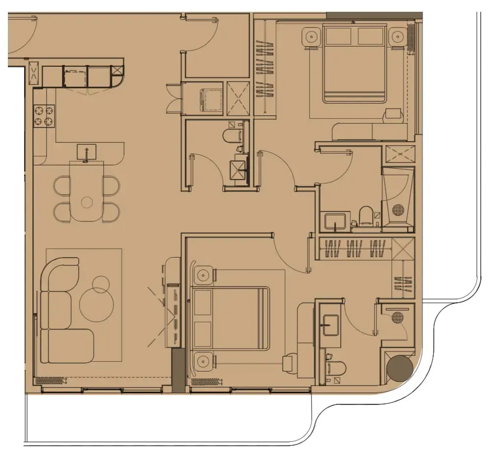 Imtiaz Development Pearl House IV 2BR floor plan