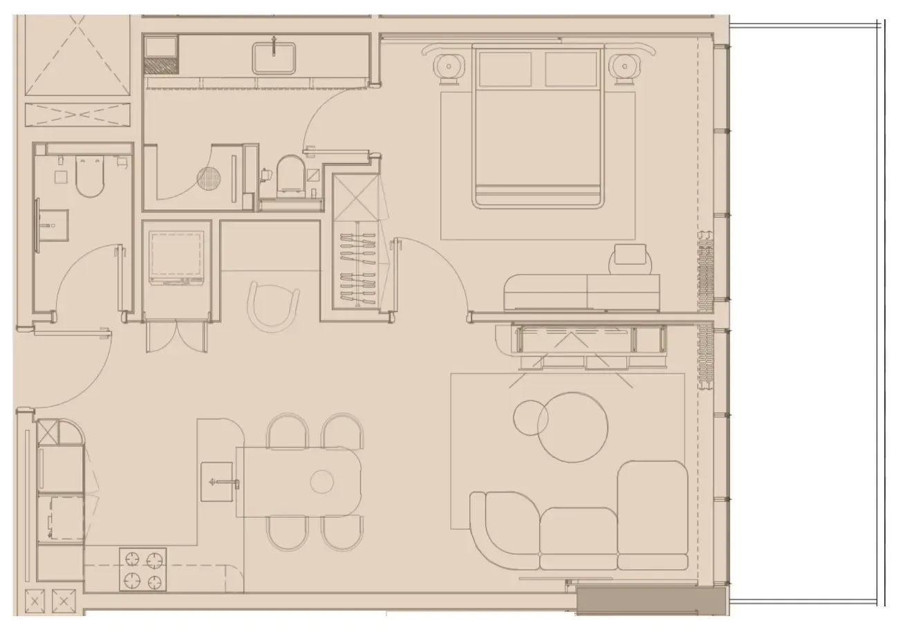 Imtiaz Development Pearl House IV 1BR floor plan