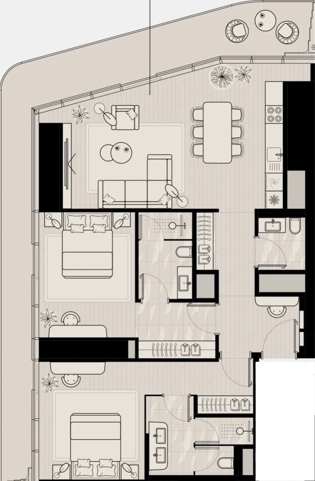 Mered Iconic Tower 2BR floor plan