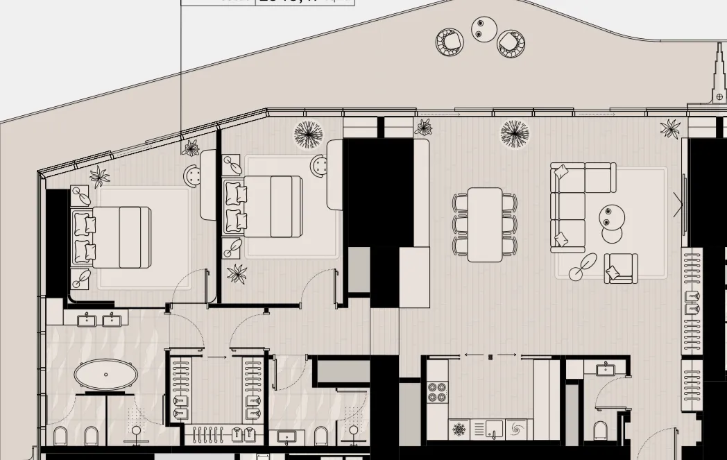 Mered Iconic Tower 2BR floor plan