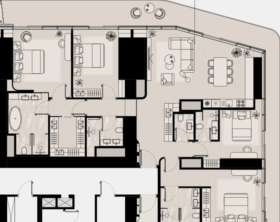 Mered Iconic Tower 4BR floor plan