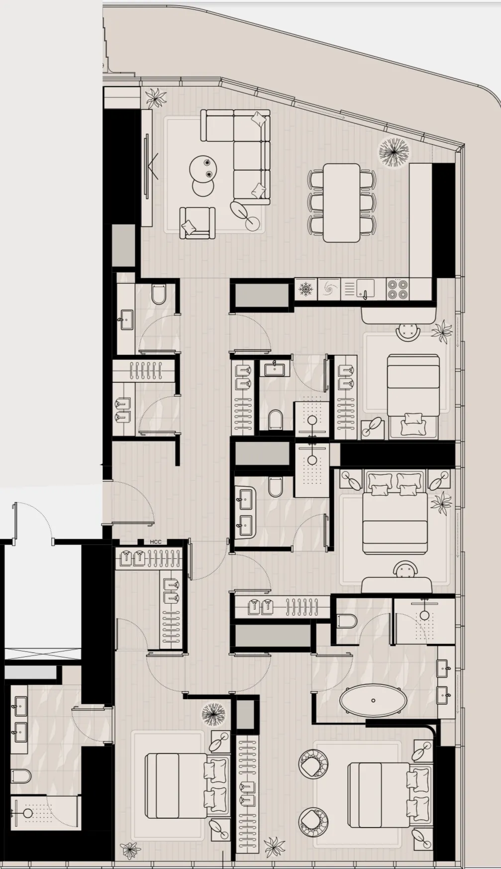 Mered Iconic Tower 4BR floor plan