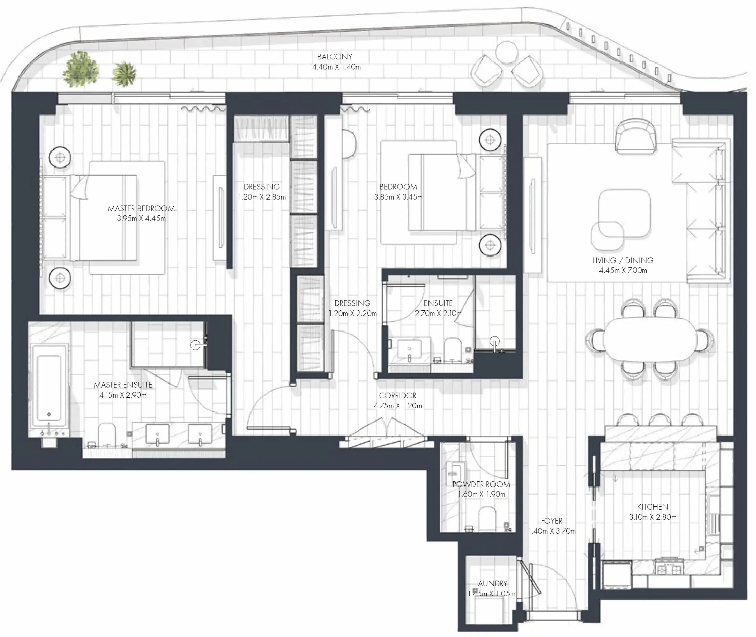 2 bed