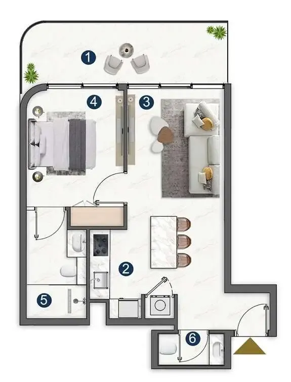 1 bedroom floor plan