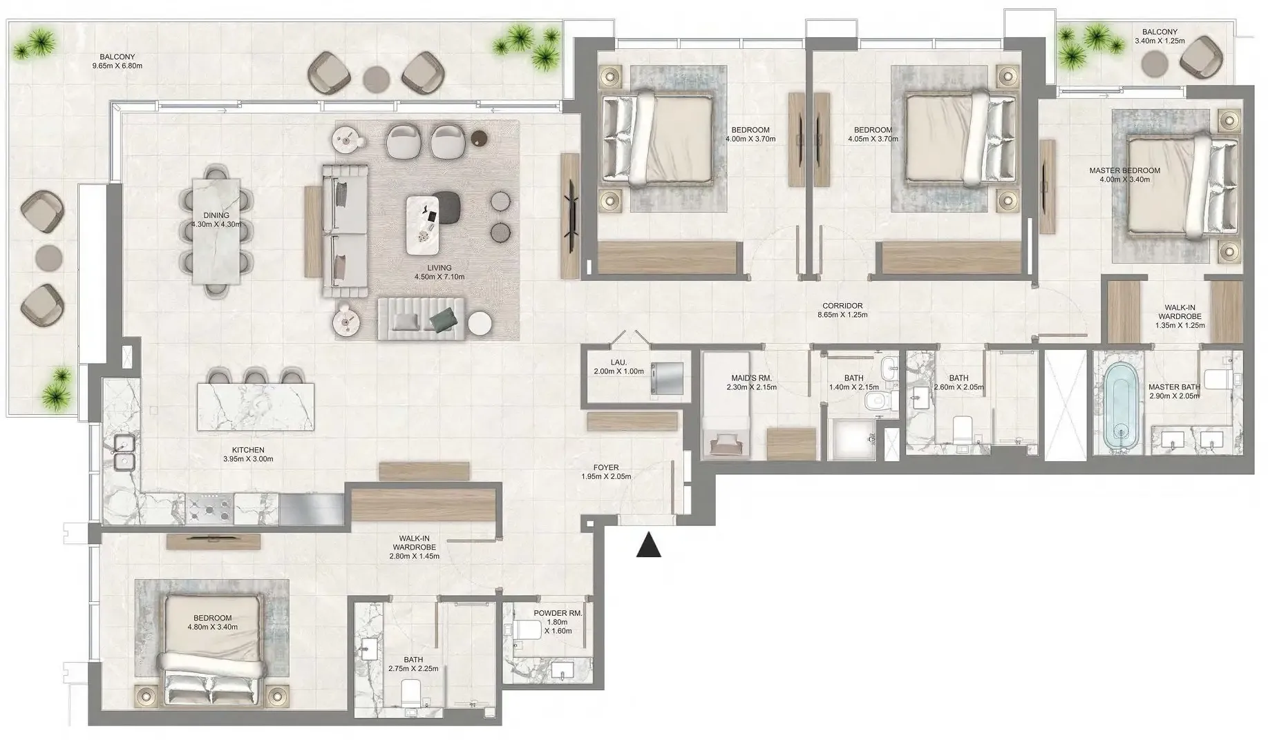 4 bedrooms floor plan