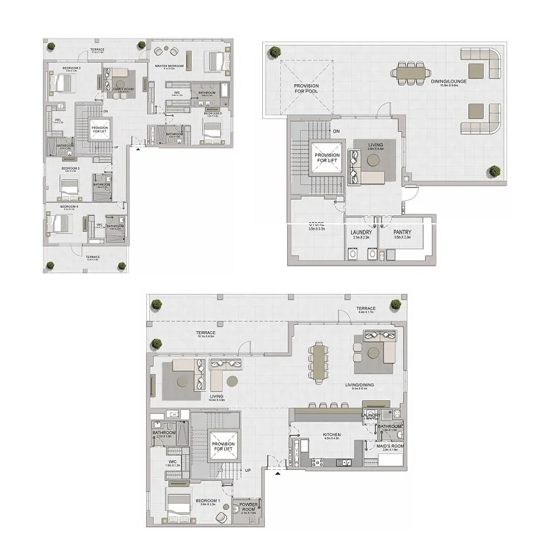 6 bedrooms floor plan