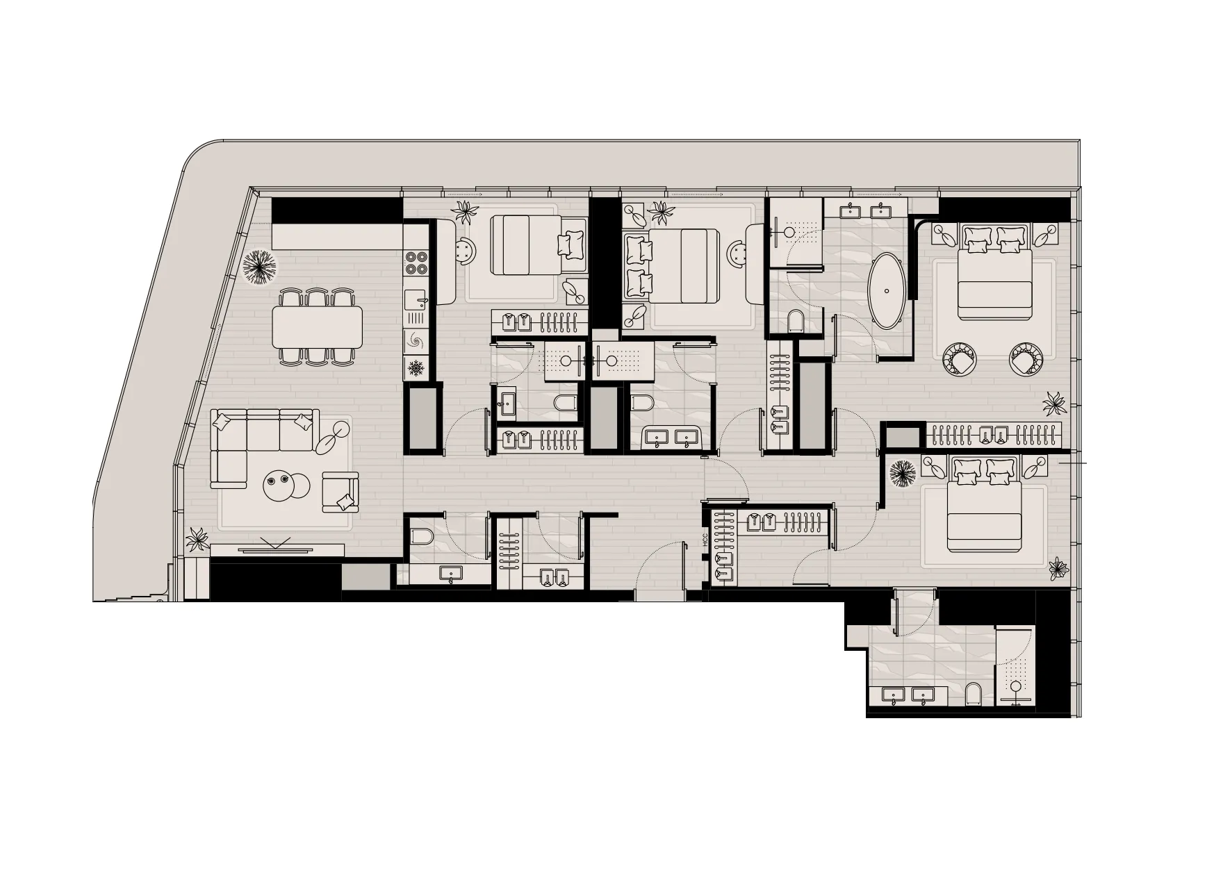 Mered Iconic Tower 4BR floor plan