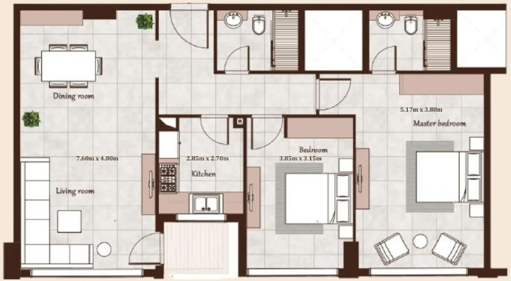 2 bed