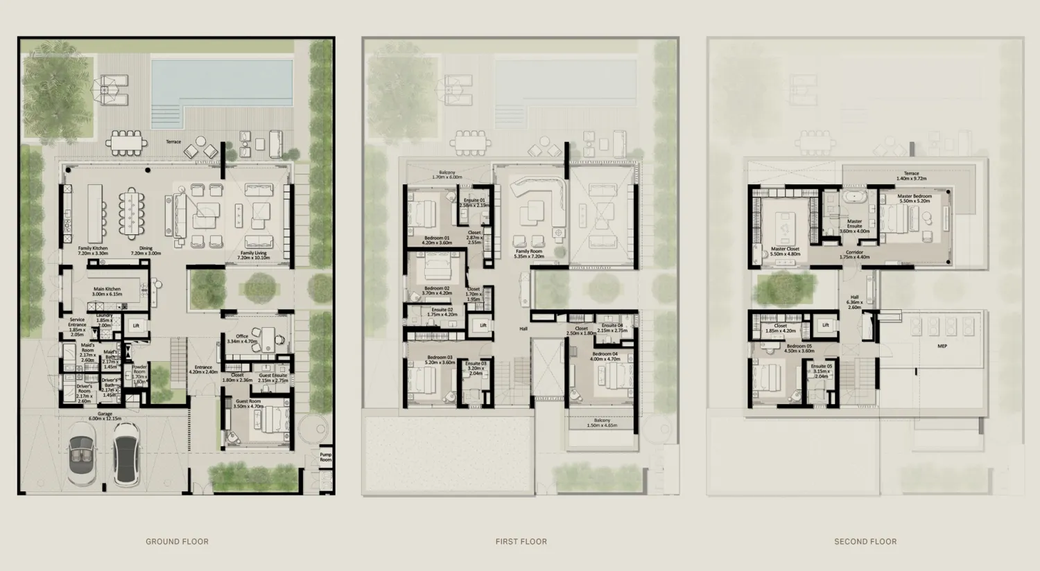 7 bedrooms floor plan