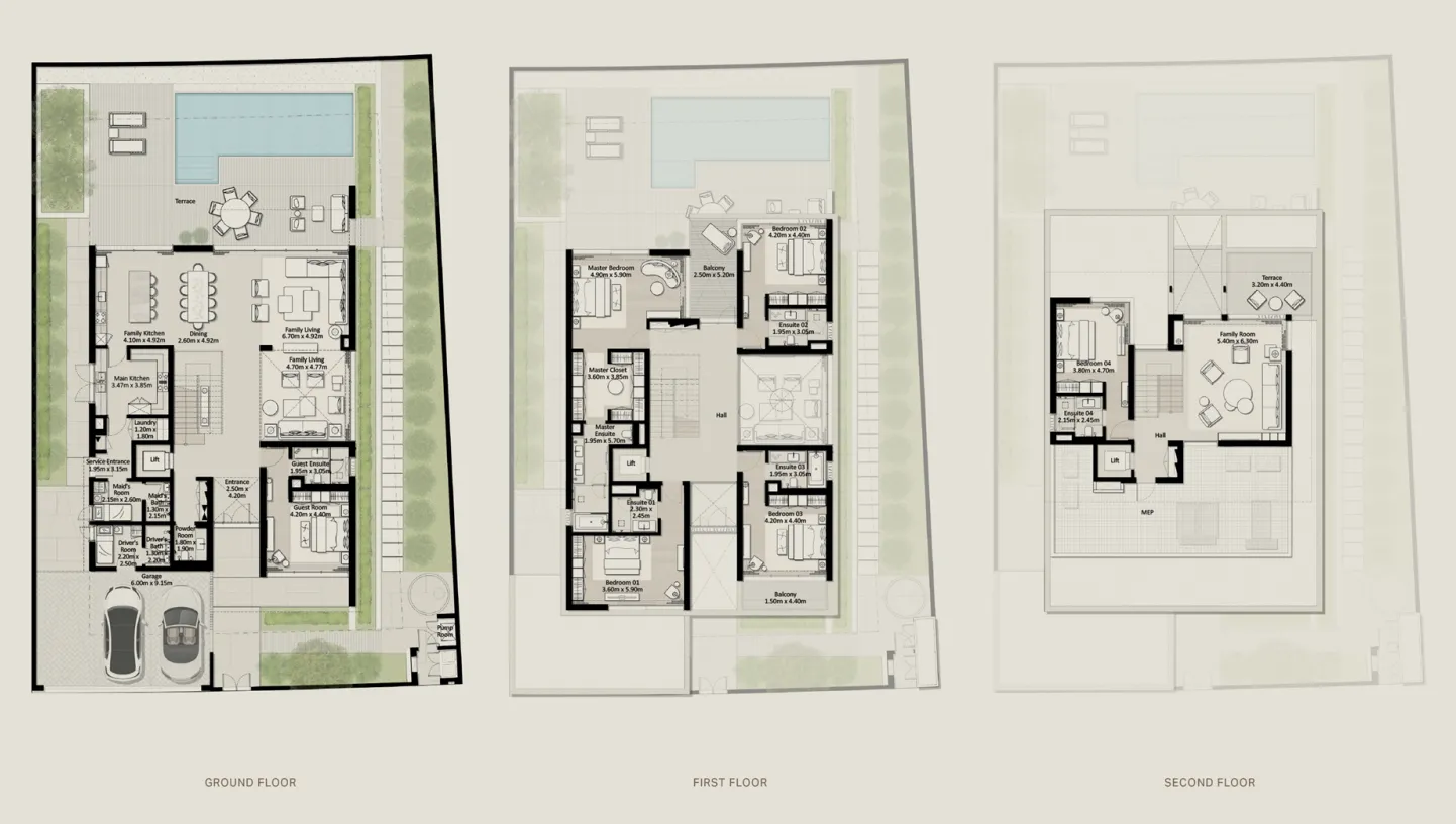 6 bedrooms floor plan