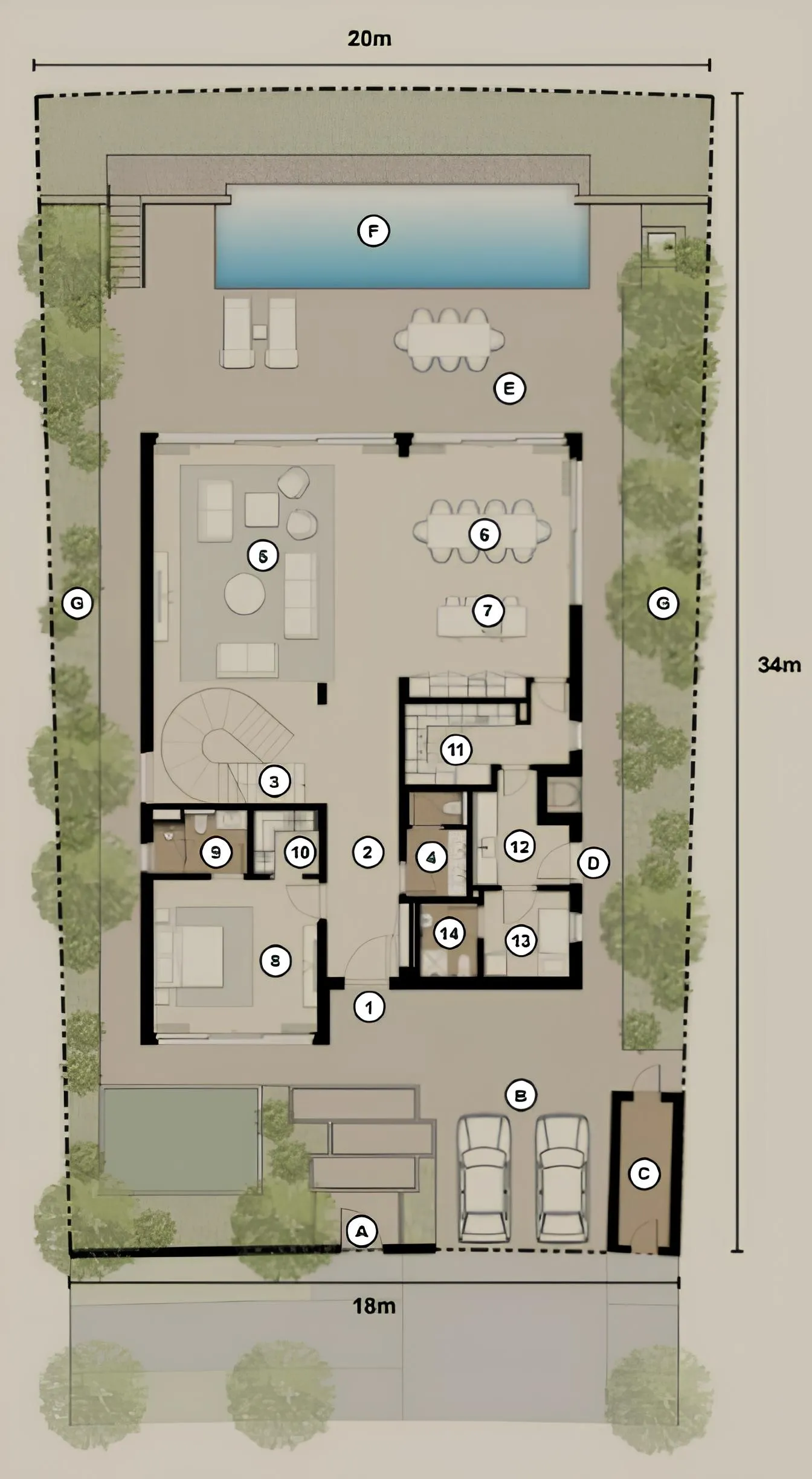 4 bedrooms floor plan
