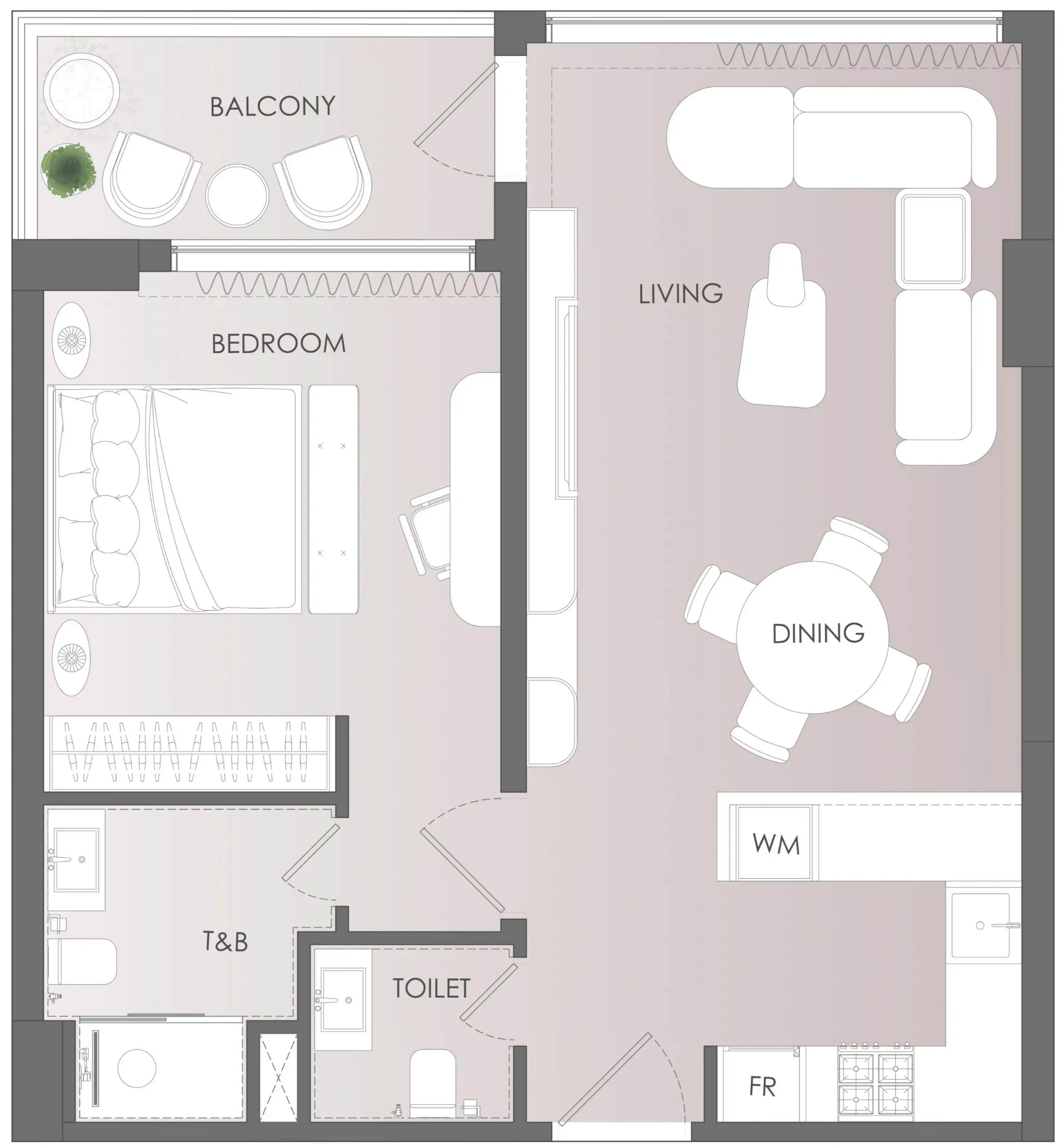 1 bedroom floor plan