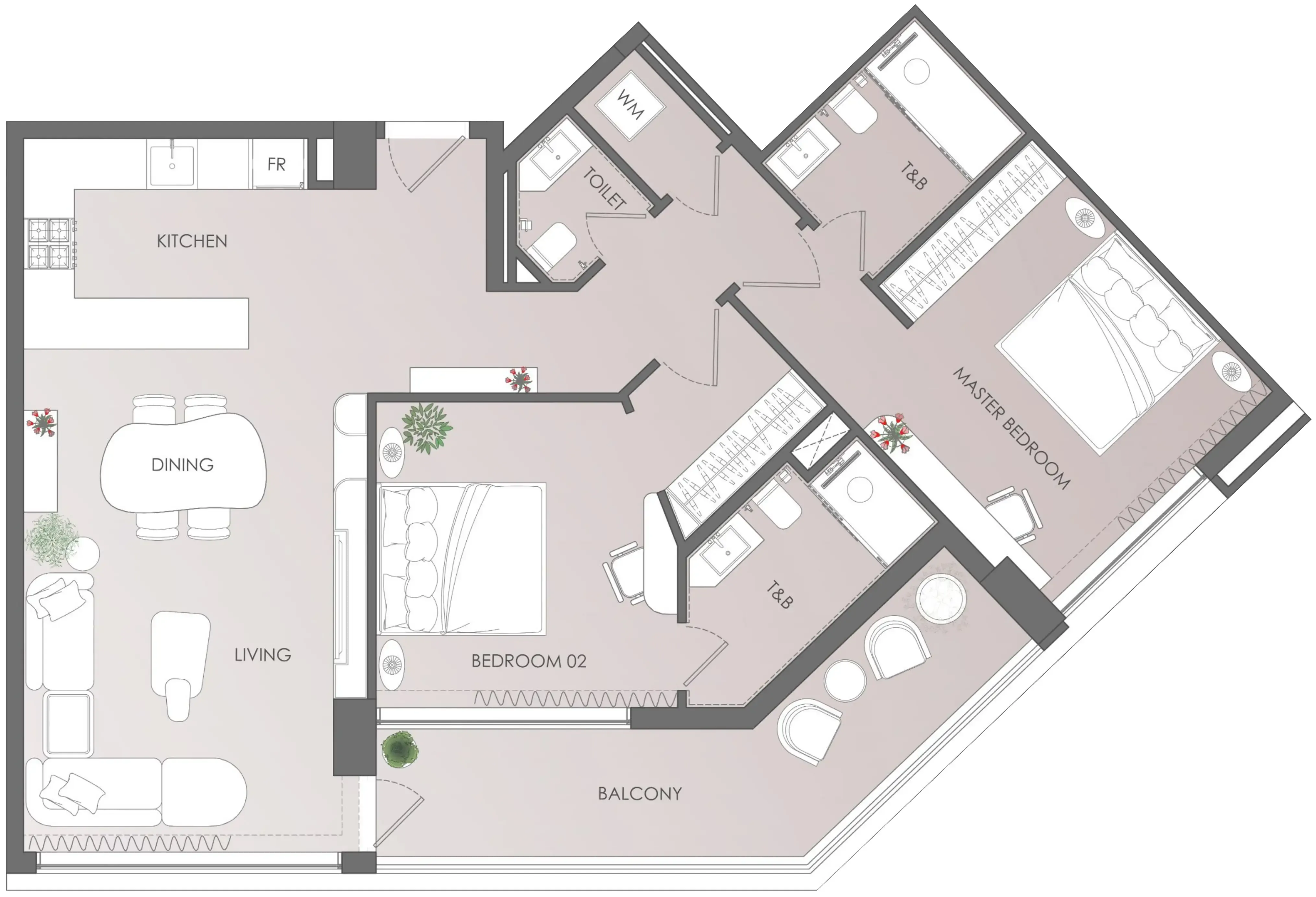 2 bed