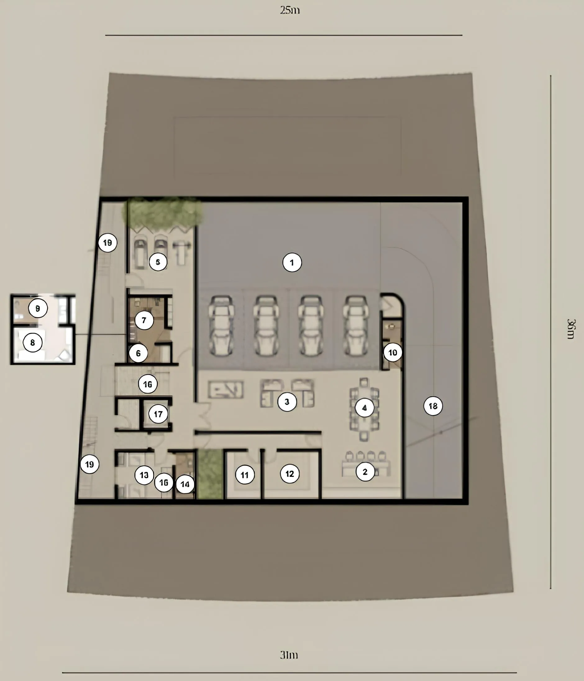 7 bedrooms floor plan