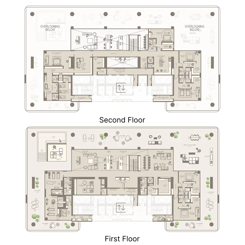 6 bedrooms floor plan