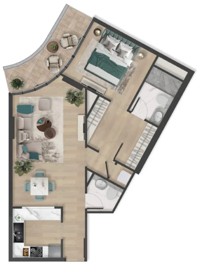 1 bed