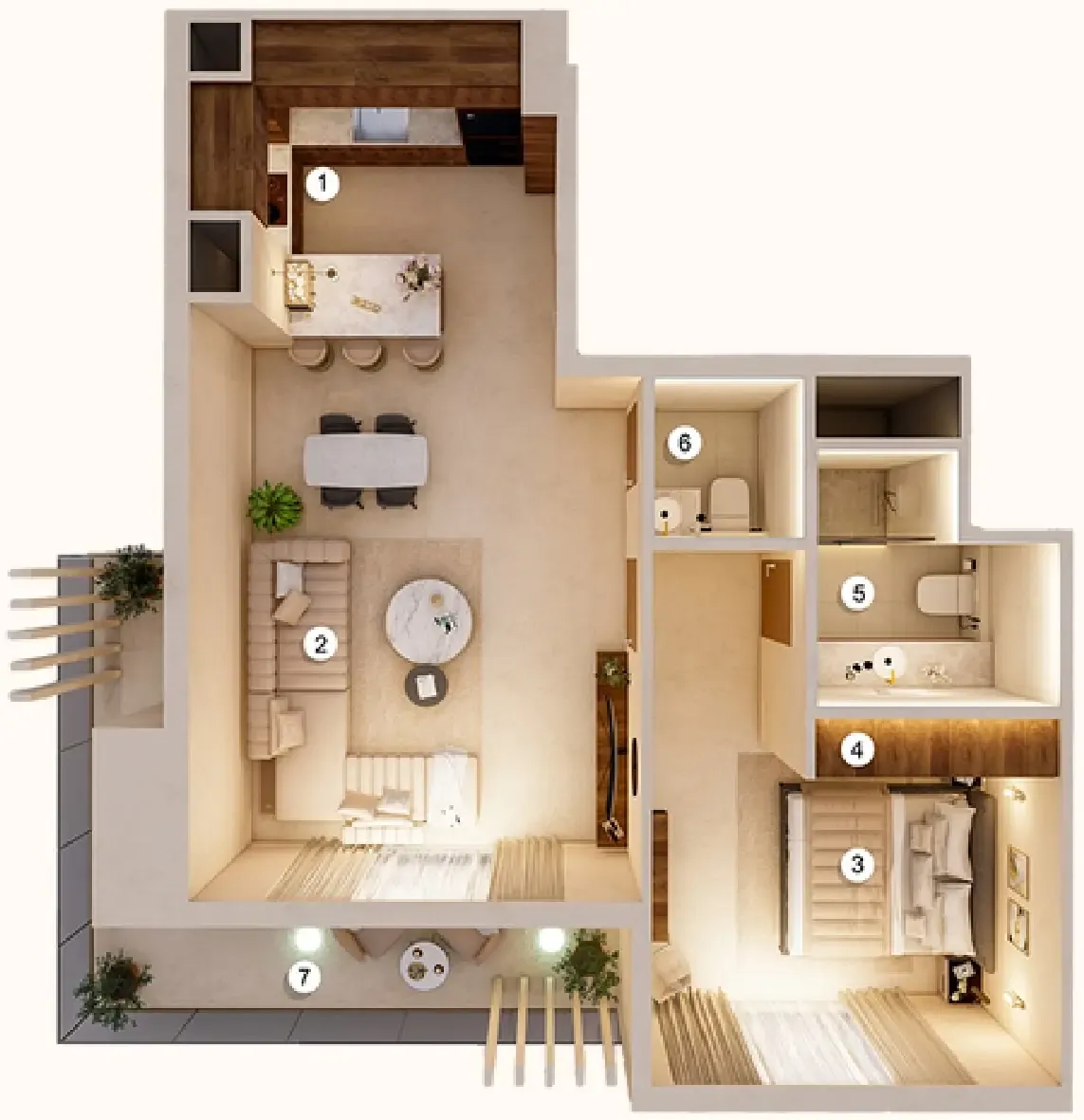 1 bed