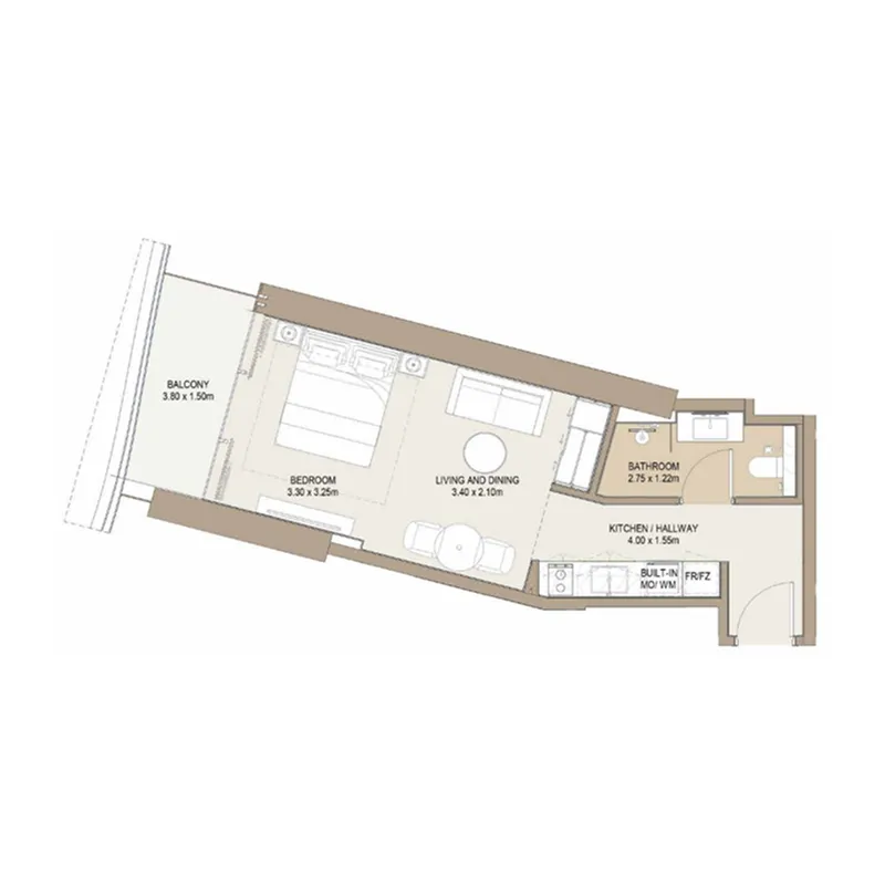 One Development Laguna Residence Studio floor plan