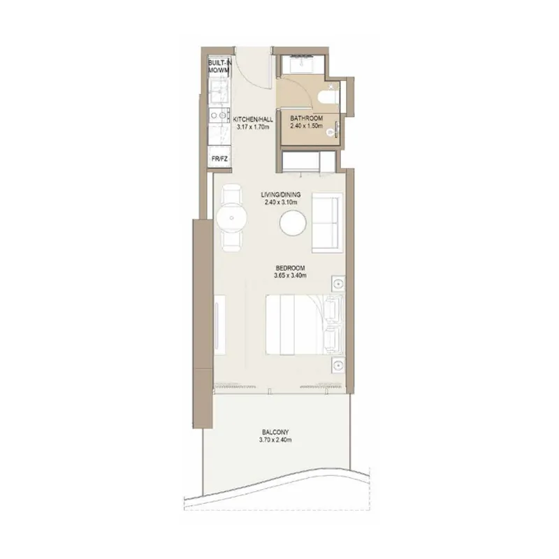 One Development Laguna Residence Studio floor plan