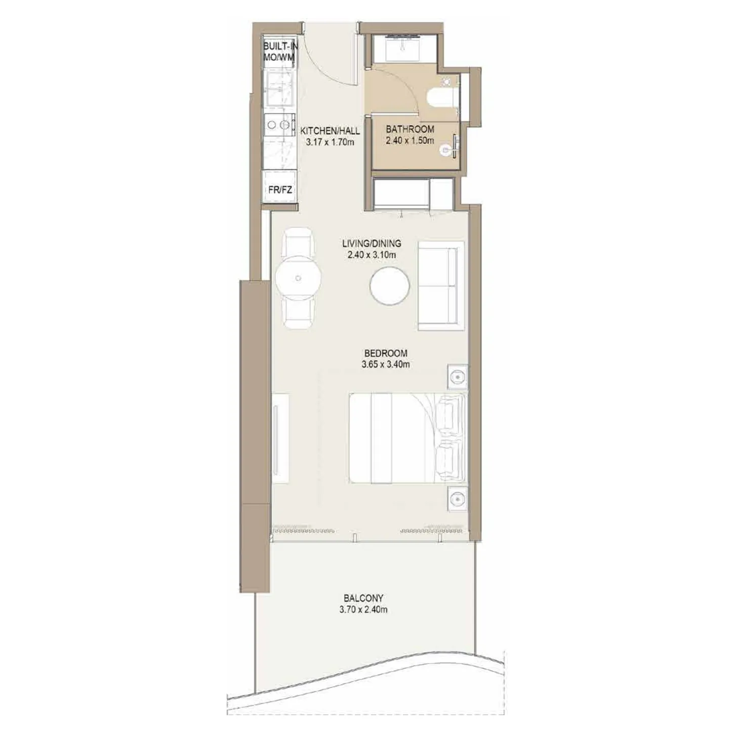 Estudio 43 m² Dubái, Emiratos Árabes Unidos