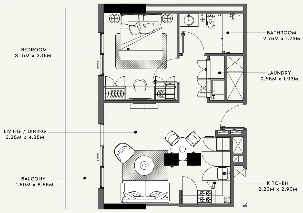 1 bed
