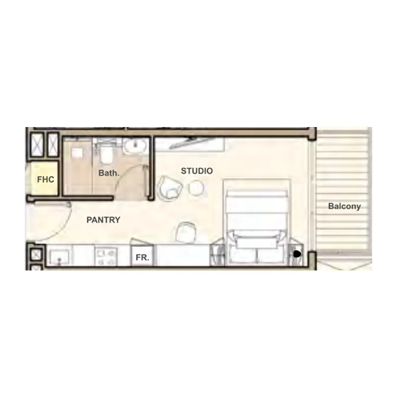 S and S Lume Residences Studio floor plan