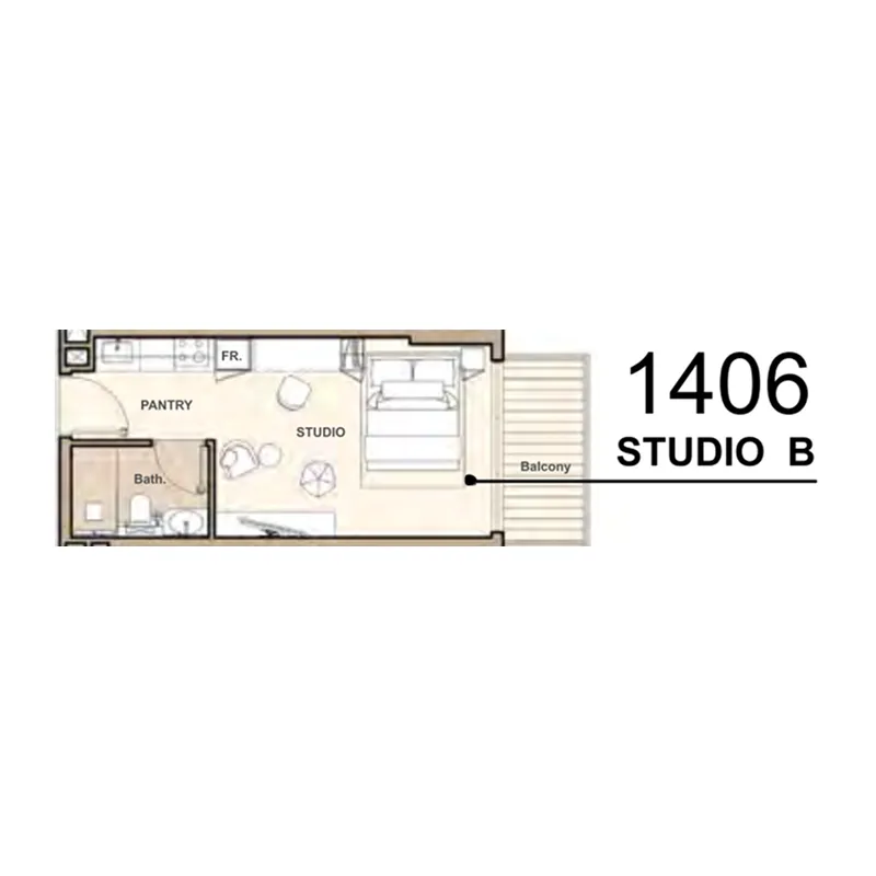 S and S Lume Residences Studio floor plan