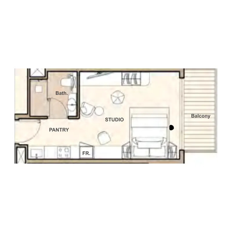 S and S Lume Residences Studio floor plan