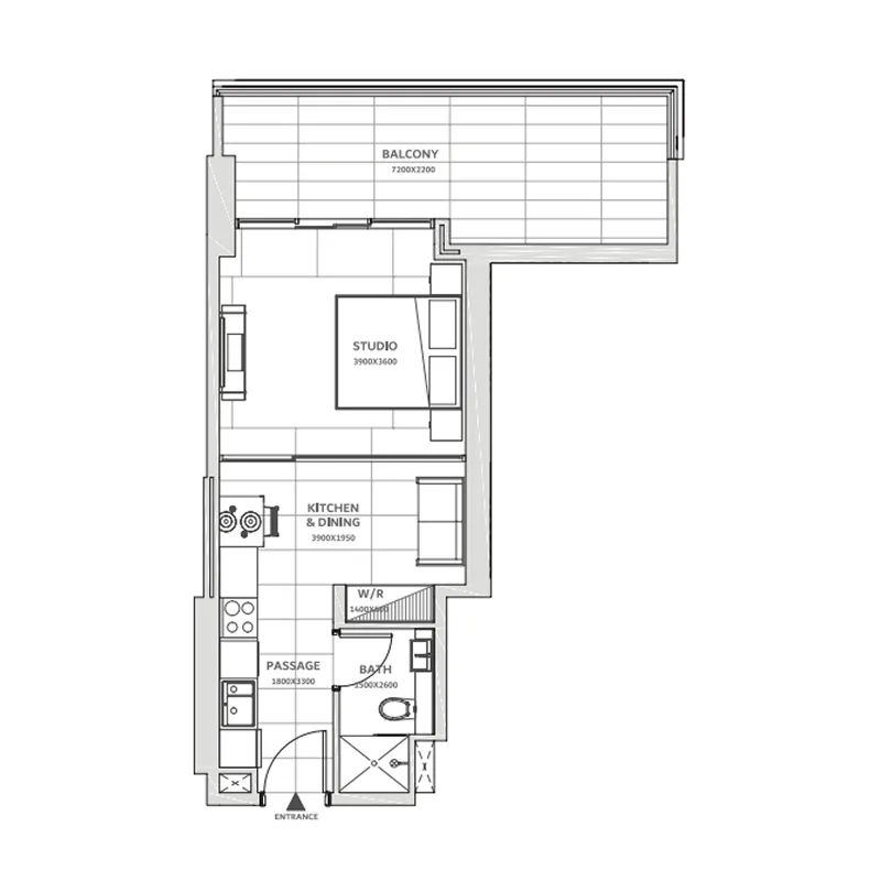 Solanki One — 2 Bedrooms floor plan