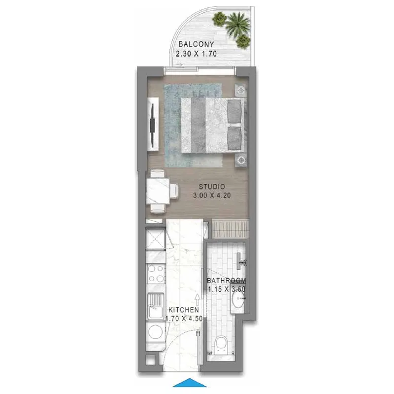 Sorrento — Studio floor plan